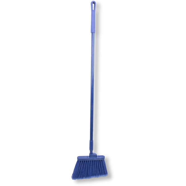Flagged Bristle Angle Broom with Handle 56  Blue